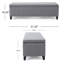 Banc de rangement avec repose-pieds Flash, tissu gris clair, bois gris, 51 po