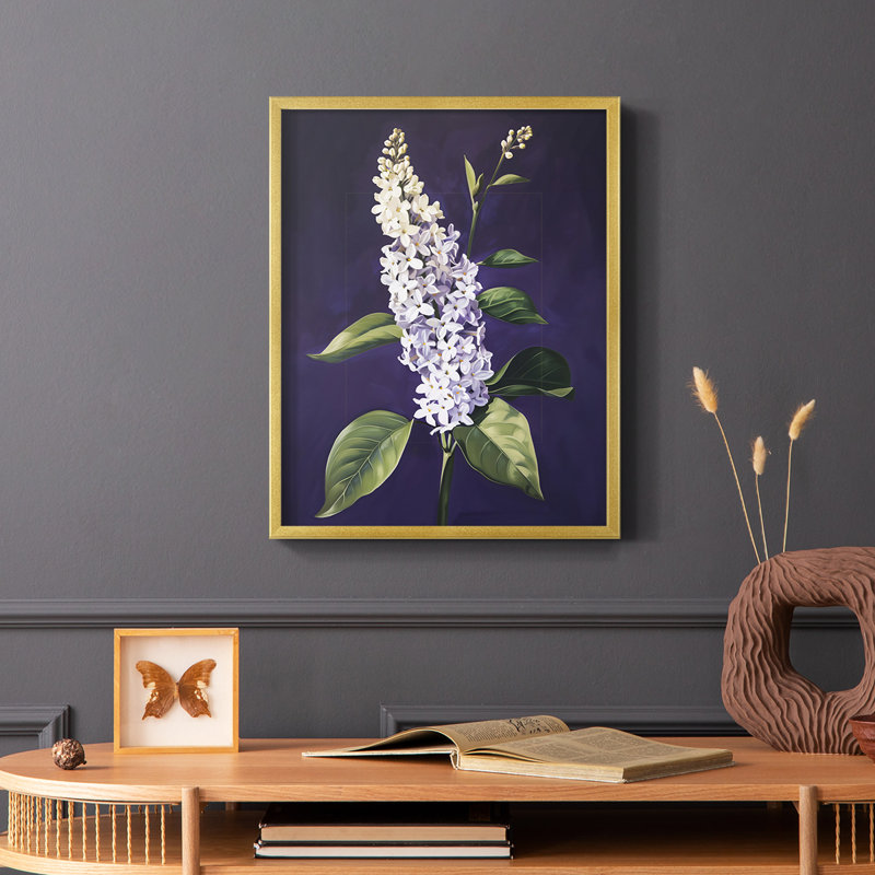 Série FLORAL CCxxvii - reproduction encadrée de qualité supérieure - prête à être accrochée - aucun clou requis, Or