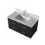 Meuble-lavabo simple bleu 36 po X P 22 po D, dessus en marbre de Carrare et ensemble de robinet-117825142