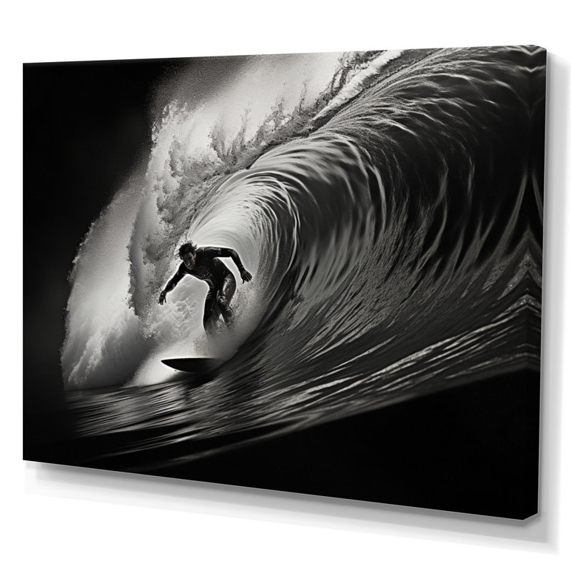 Surfers Paradise, vague grise II sur toile, Toile tendue, H 24 po x l 32 po x P 1 po