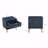 Dumbo 20" W Modern 2-Drawer Fluted Nightstand in Midnight Blue-1895428238