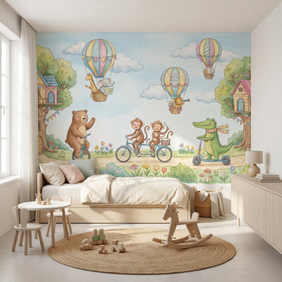 Papier peint fantaisiste avec cabane dans les arbres