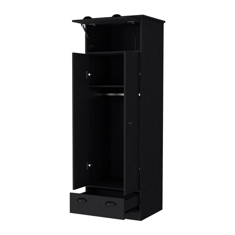 Commode combinée 23 po à tiroir noir