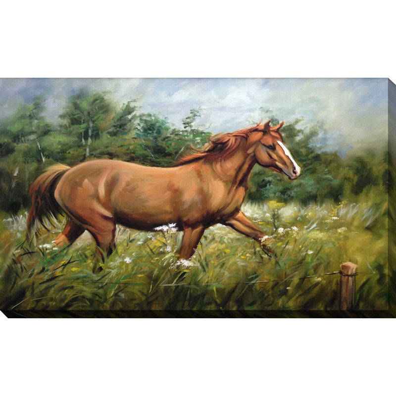 Painted Horse - reproduction sur toile tendue, H 18 po x l 30 po x P 1 po