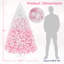 Arbre de Noël artificiel floqué rose avec support pliable-105939746-101270781