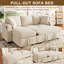 Chenille L-Shaped Corner Sofa with Storage Chaise & Sleeper Function, Modern 3-Seater Couch with 2 Cushions-1783660043