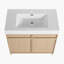 Meuble-lavabo sur pied 36 po avec lavabo en résine blanche et 2 portes d'armoire à fermeture en douceur