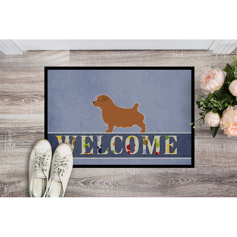 Tapis d'extérieur antidérapant Moneca Terrier Welcome, H 36 po x l 24 po