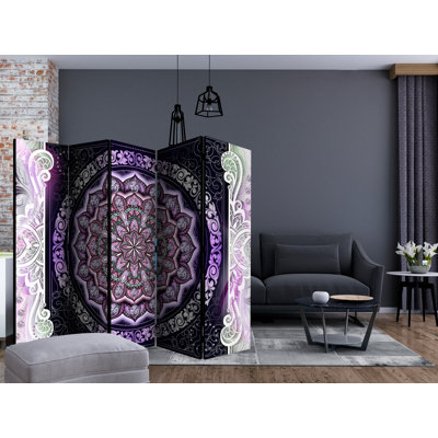 Suzan 225cm W x 172cm H 5 - Panel Folding Room Divider