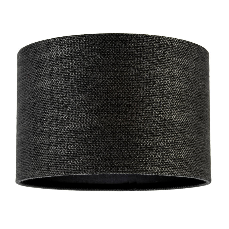 20cm H Fabric Drum Lamp Shade ( Slip-On ), Black