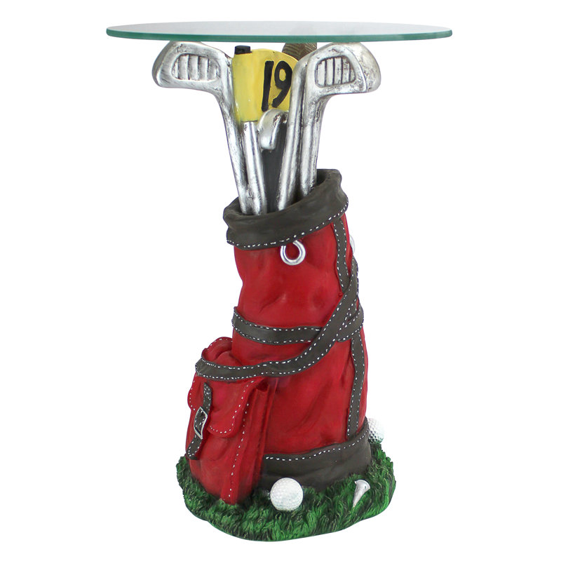 On Par Golf Bag Sculptural Glass Side Table