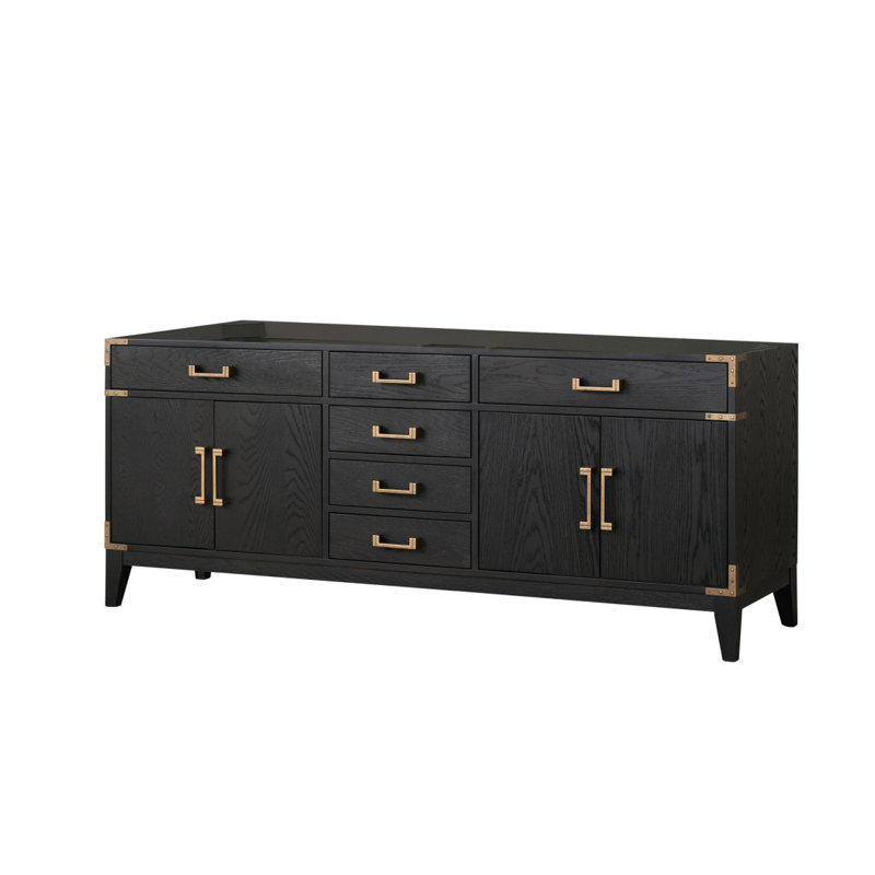 Meuble-lavabo double en chêne noir 80 po X P 22 po D