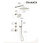  Système de douche thermostatique Tinian avec panneau de commande divisé Douche double de 12 po et 6 po, douche à main en nickel brossé-87415223