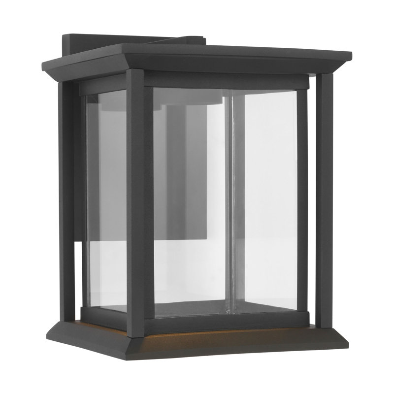 Audley Small Lantern from Generation Lighting , Textured Black, Transparent