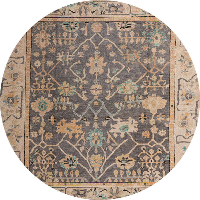 Tapis abstrait moderne 4327, Rond 8 pi