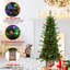 Arbre de Noël vert 4 pi avec base scintillante - 100 lumières DEL multicolores, 396 pointes, baies rouges et pommes de pin, branches pleines en PE / PVC, pot lumineux festif