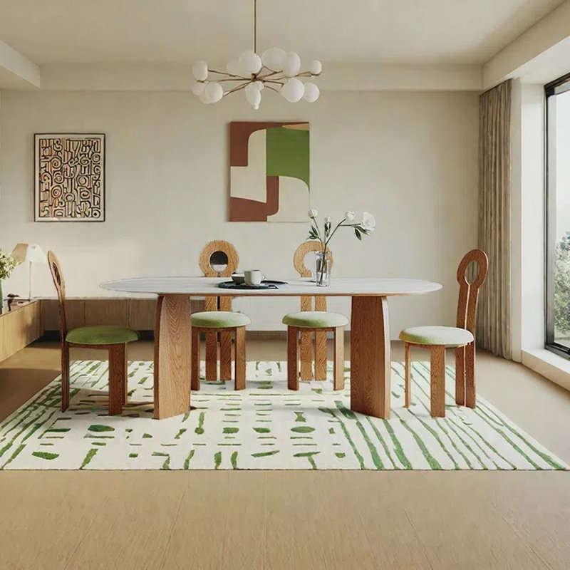 Table de salle à manger ovale, H 29,53 po x L 62,99 po x l 31,5 po