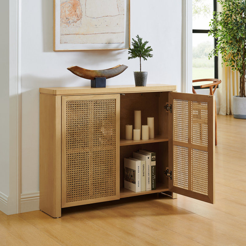 Buffet moderne en rotin 39,4 po Pfarr, Naturel