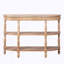 Console en bois avec garniture tissée à la main, 3 tablettes de rangement