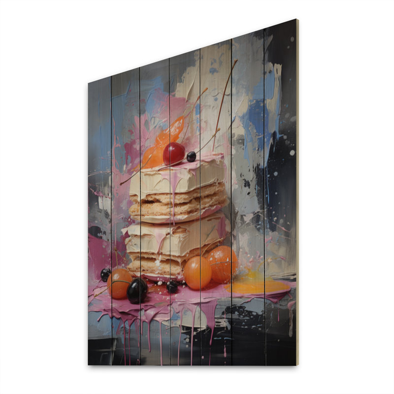 Dessert alimentaire Popart Ix sur bois, H 32 po x l 24 po x P 0,78 po