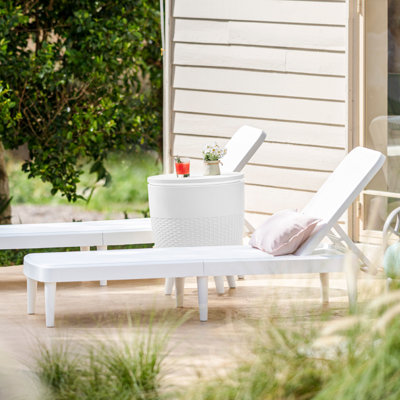 Ensemble de chaise longue d'extérieur en résine Tahiti