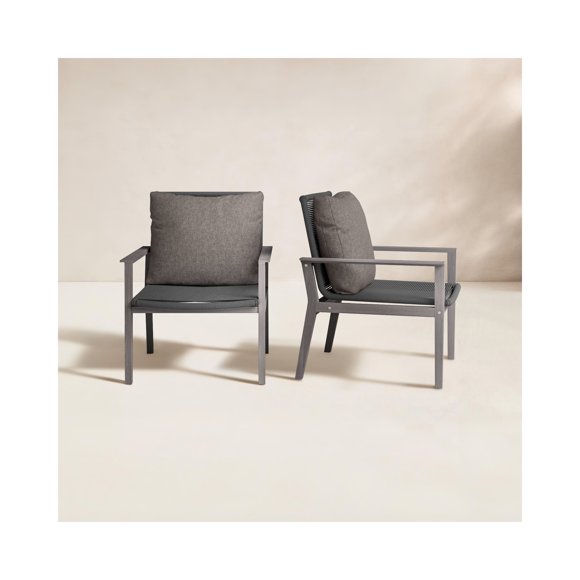 Eucalyptus Outdoor Lounge Chair, Gray
