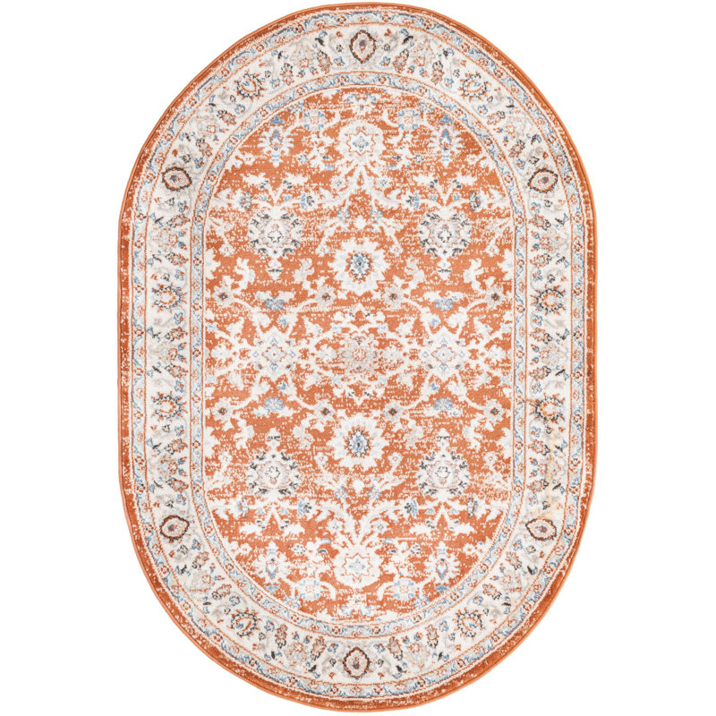 Architha Abstract Indoor Rug, Oval 4' x 6'