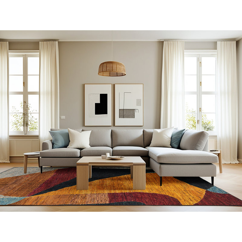 Angjelin Abstract Indoor Rug, Rectangle 8' x 10'