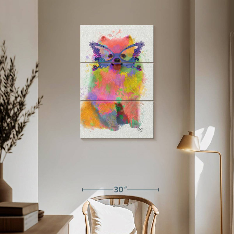 Rainbow Splash Pomeranian, 57" H x 36" W