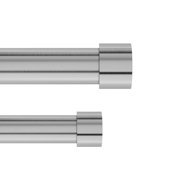 Nickel Adjustable Double Curtain Rod 120-180"