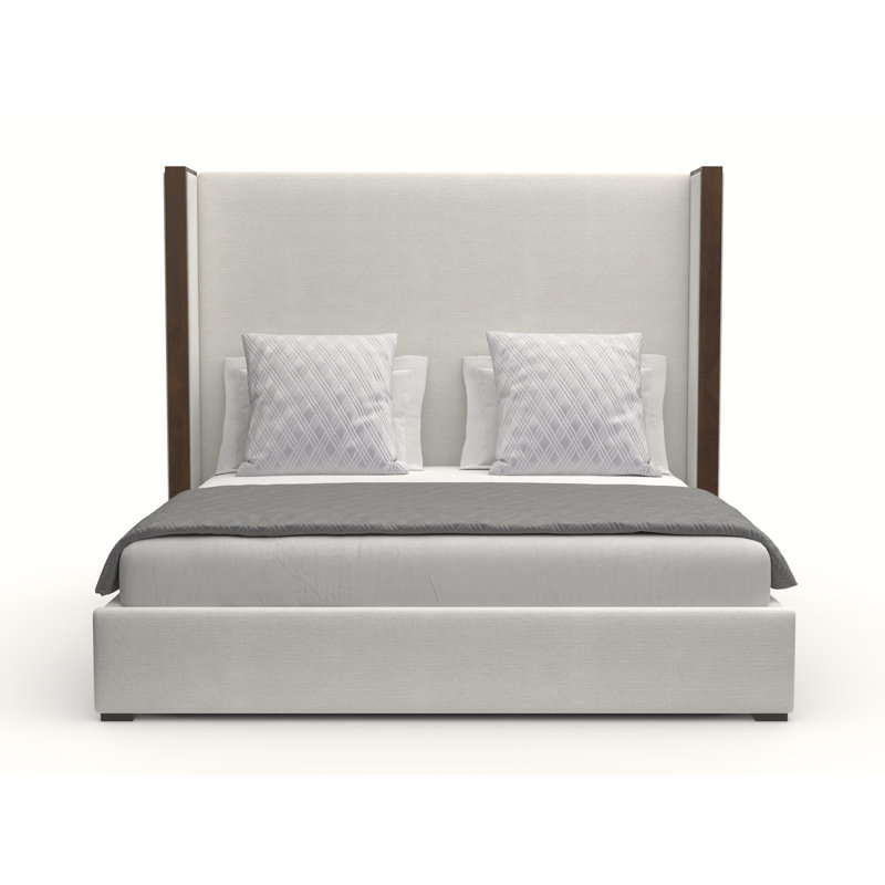 Lit tapissier standard à profil bas Dipson, Grand, Revolution® blanc cassé, Mi-haute