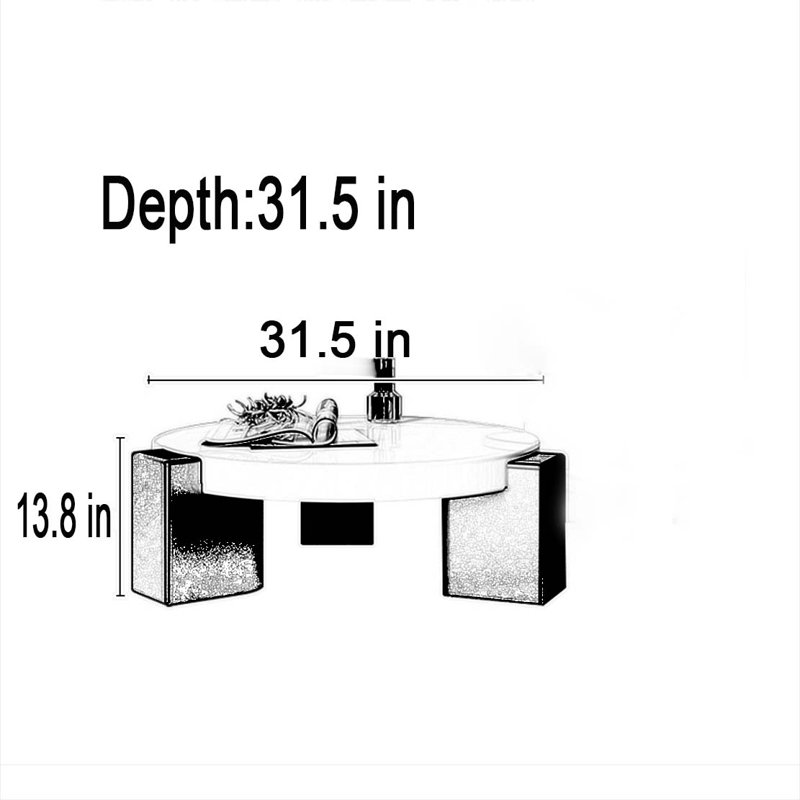 Table basse ronde de style crème