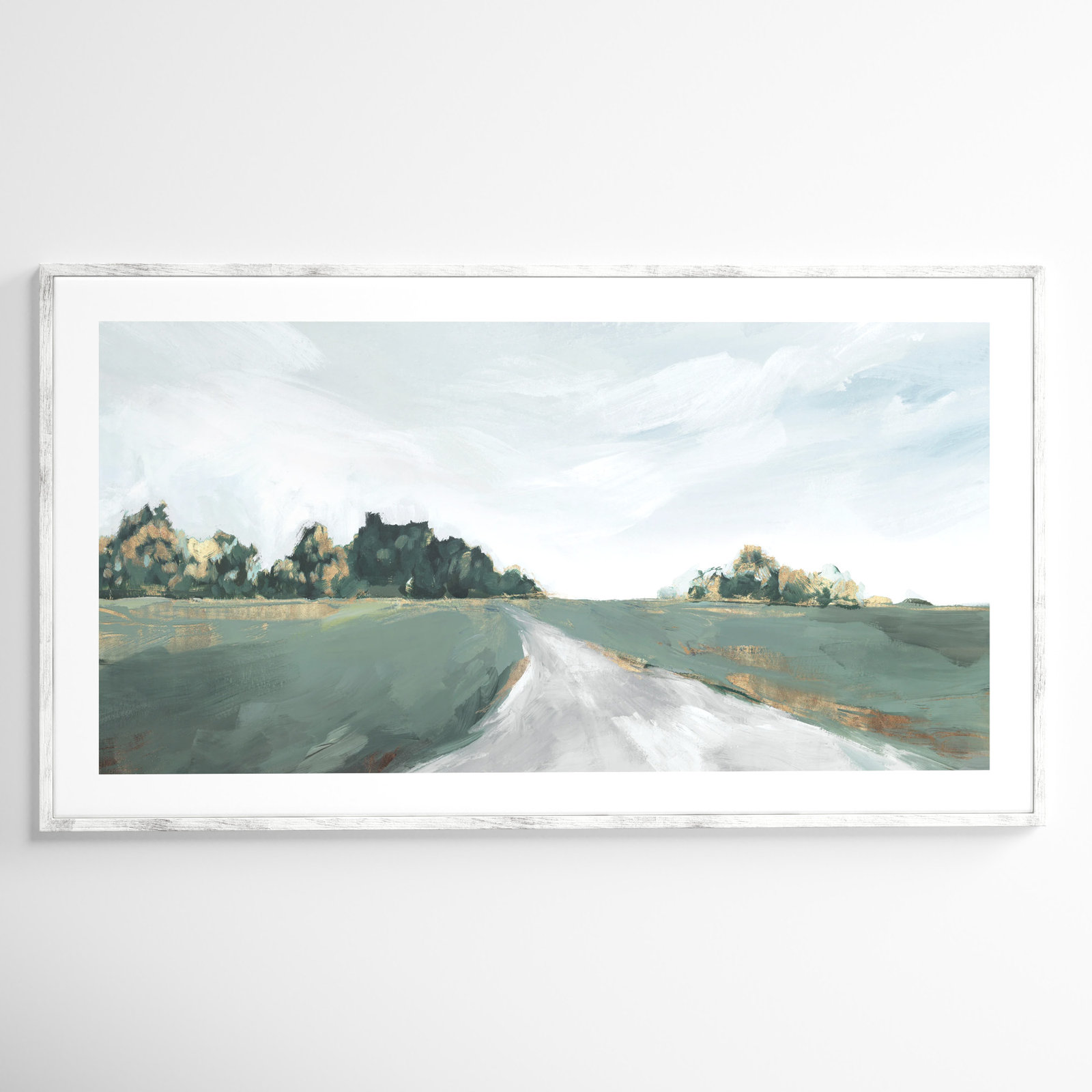Field of Dreams by Isabelle Z - Painting Print, Picture Framed Paper, 25.5" H x 45.5" W, Silver