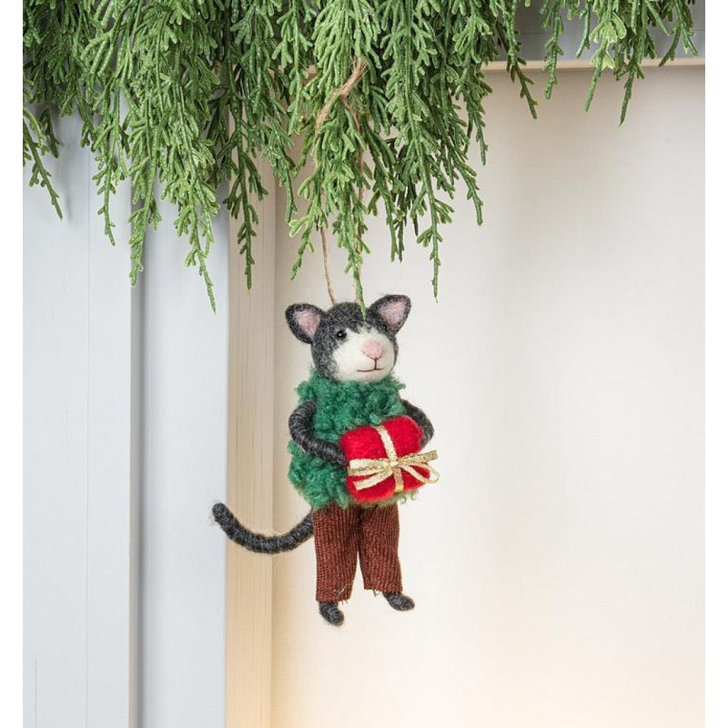 Cat With Present Ornament