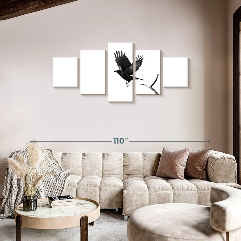 Raven In Flight, 36" H x 80" W