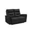 Ensemble 2 pièces: canapé inclinable électrique et causeuse, noir-1379394649
