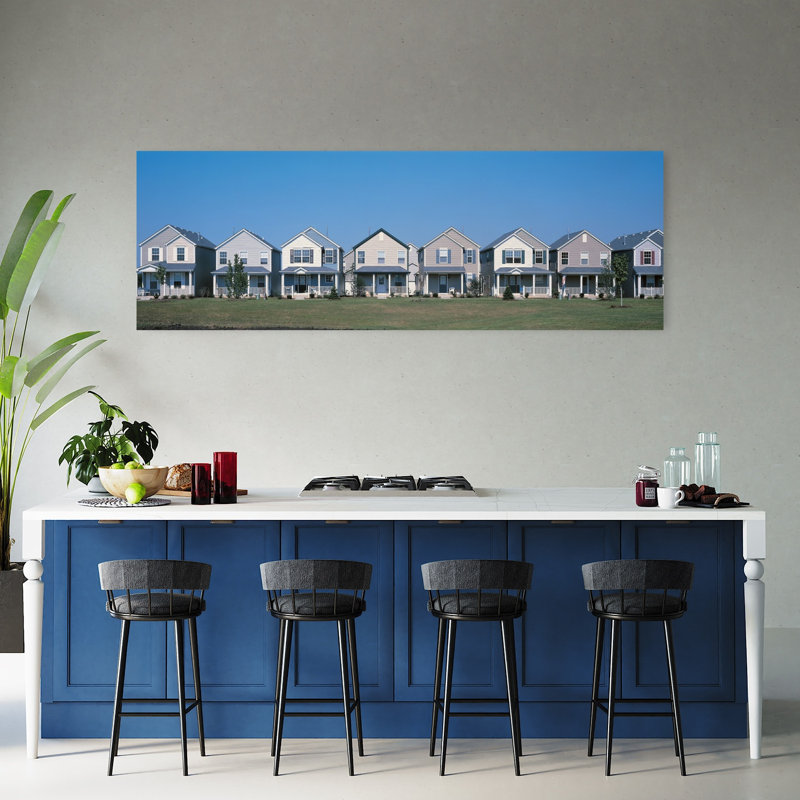 Ensemble de maisons de banlieue, Joliet Il Usa, architecture moderne, art mural, H 20 po x l 60 po