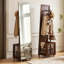 Rubber Wood Elongated Floor Mirror