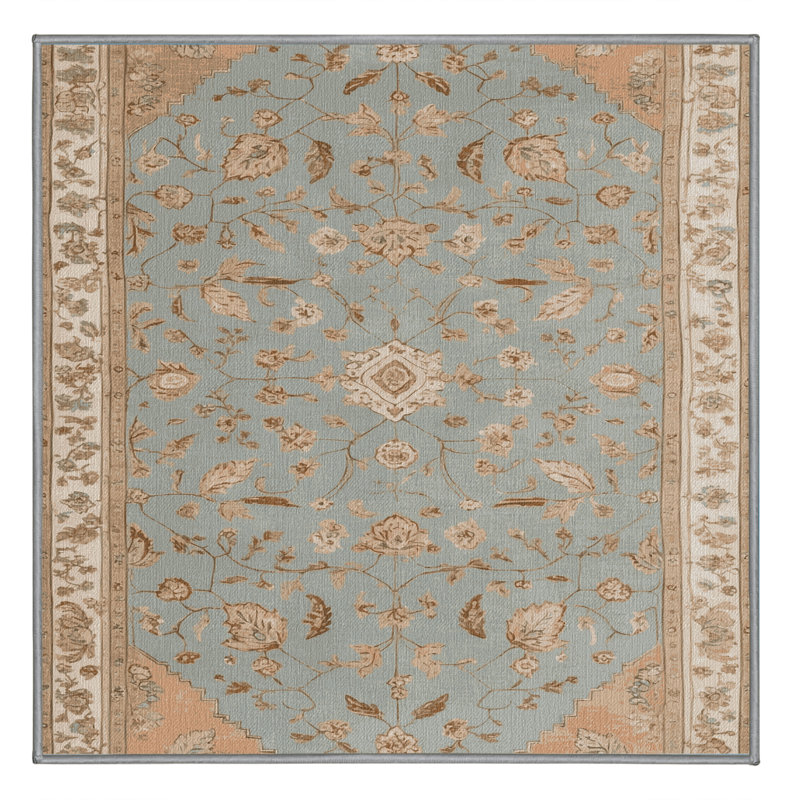 Tapis gris Afyon lavable à la machine, Carré 3 pi