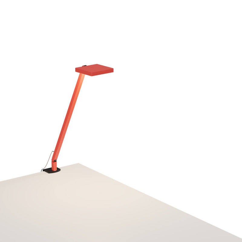 Lampe de bureau avec pince de bureau Foccacia Solo, Rouge feu mat