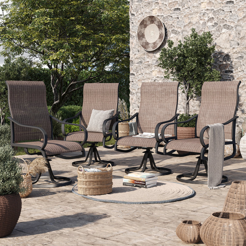 Fauteuils de patio pivotants Angeli, Brun