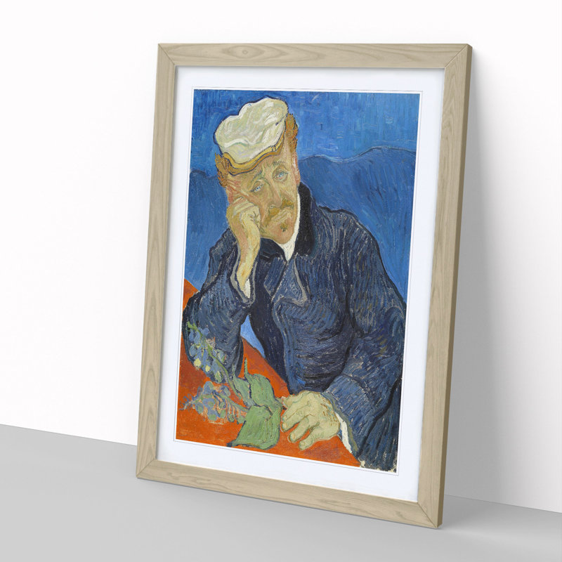 Dr Paul Gachet by Vincent Van Gogh - Picture Frame Painting, 48cm H x 36cm W x 2cm D, Oak Framed