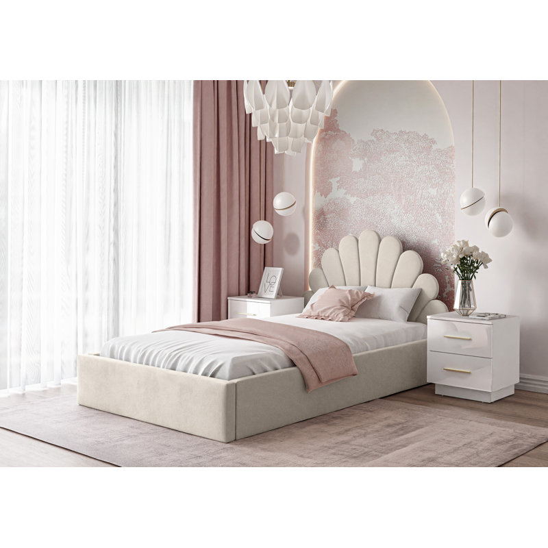 Siskiyou Upholstered Ottoman Storage Bed, 120cm x 200cm, Beige
