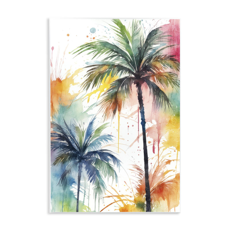 "Splashed Palm Trees" par Kim Allen, H 15 po x l 10 po