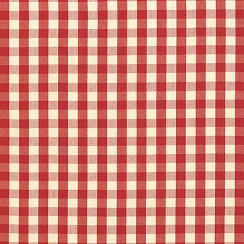 Elton Cotton Check Fabric, Red