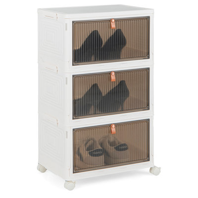 3 Pair Stackable Shoe Storage Box