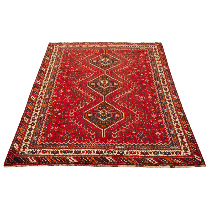 Tapis rouge rétro Evey 6 pi 11 po x 9 pi 8 po