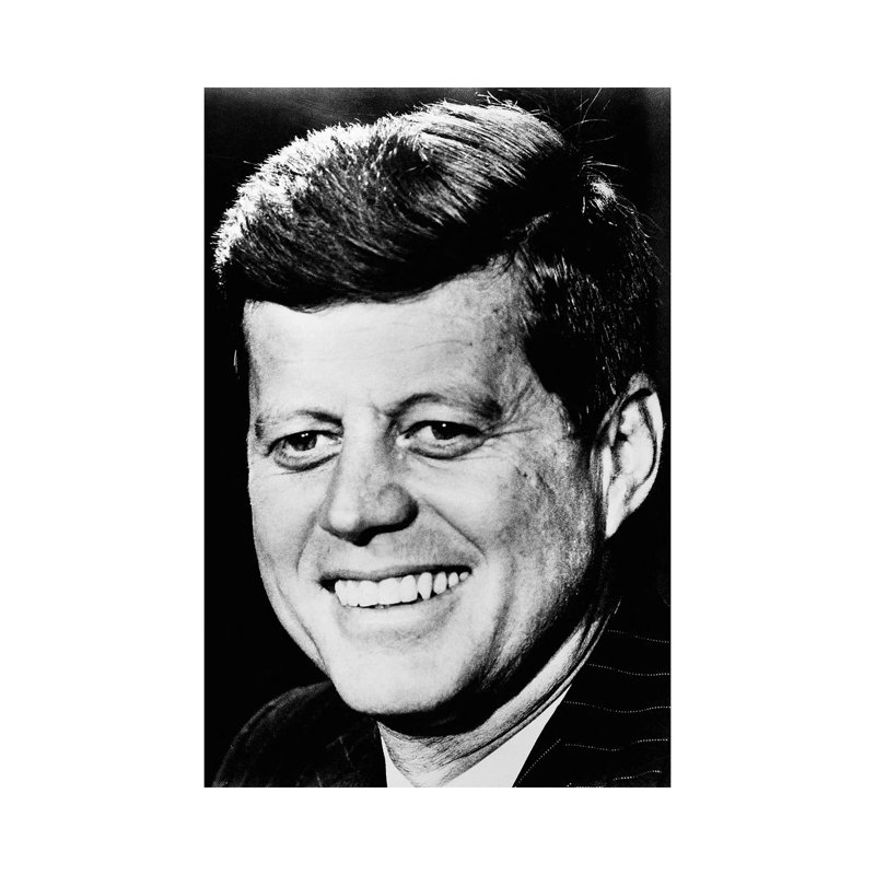 John F Kennedy 1 Piece Wrapped Canvas Wall Art, 66.04 cm H x 45.72 cm W x 3.175 cm D