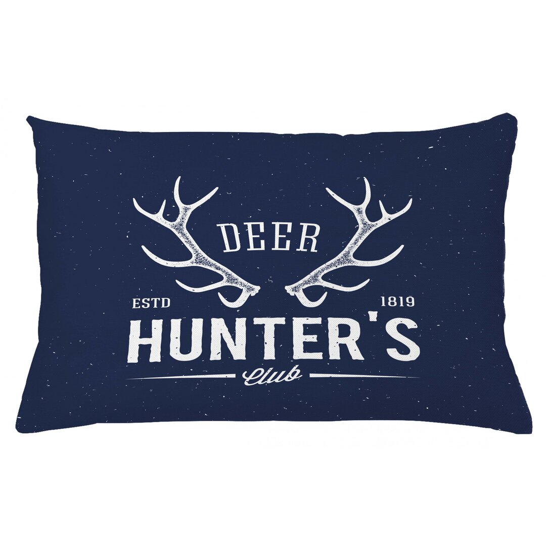 Kissenbezug, Deer Hunter-Club, Jagd, Marineblau Weiß