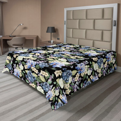 Ornement décoratif à motif floral Ambesonne noir et vert violet